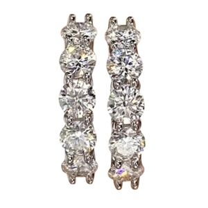 Sterling Silver Moissanite .5 Carat Hoop Earrings